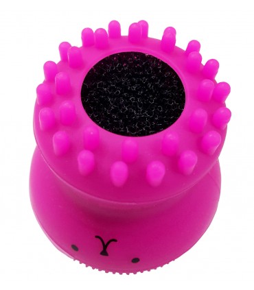 فیس براش و ماساژور دستی سیلیکونی سرخابی کف