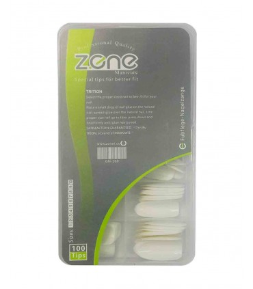 ناخن مصنوعی ۱۰۰ عددی Z.one مدل هلالی سفید