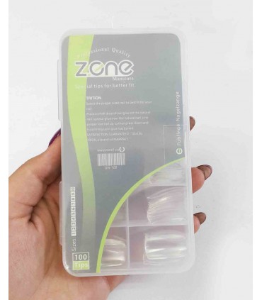 ناخن مصنوعی ۱۰۰ عددی Z.one مدل چهارگوش شیشه ای  دست