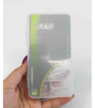 ناخن مصنوعی ۱۰۰ عددی Z.one مدل هلالی شیشه ای دست