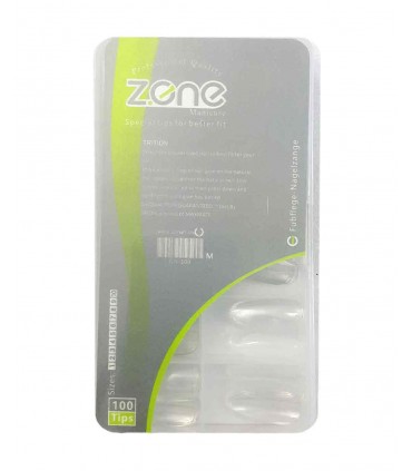 ناخن مصنوعی ۱۰۰ عددی Z.one مدل هلالی شیشه ای