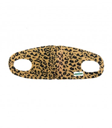 ماسک پارچه ای ضخیم ویسکوز 1+1 مانیما طرح پلنگی