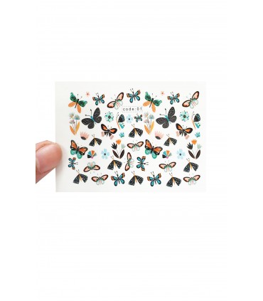 لنز ناخن مدل گل و پروانه دست