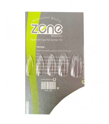 ناخن مصنوعی ۱۰۰ عددی Z.one مدل نوک تیز شیشه ای جلو