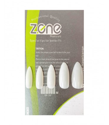 ناخن مصنوعی ۱۰۰ عددی Z.one مدل نوک تیز شیری جلو