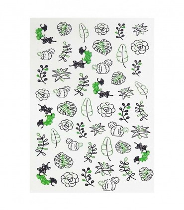 لنز ناخن مدل گل و برگ 2