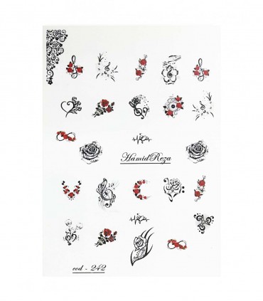 لنز ناخن مدل رز قرمز