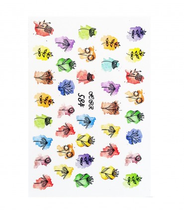 لنز ناخن مدل شاخه های آبرنگی